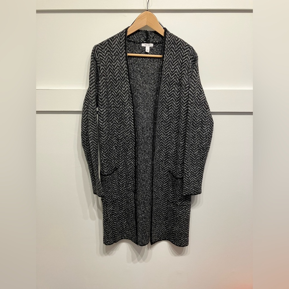 Nine West long herringbone cardigan